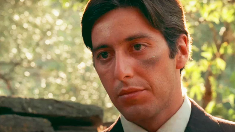 Michael Corleone played by Al Pacino is a brooding tormented man who 'has it in him. The film is God Father A Gangster Film