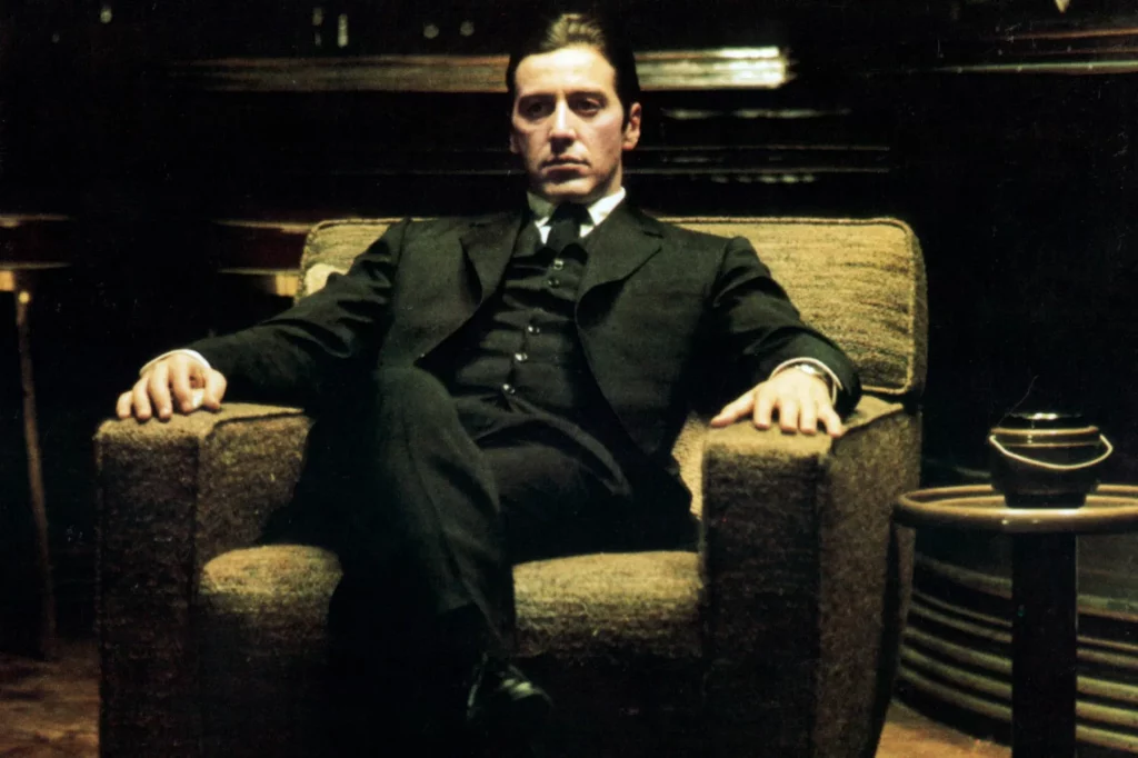 Al Pacino has become head of his family. His Destiny, though he resisted it. The Film Is Godfather A Gangster Film

